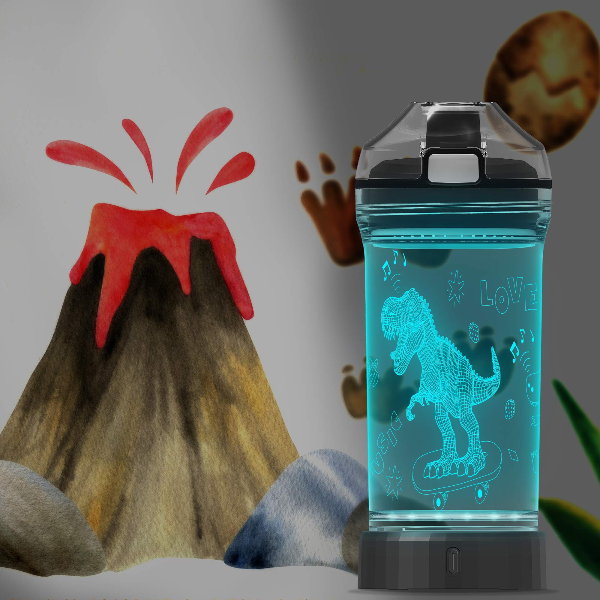 Lightzz 3D dinosaur engraving on the bottle for standout design