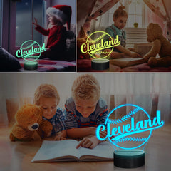 Lightzz 3D illusion baseball lamp showing vivid depth for kids