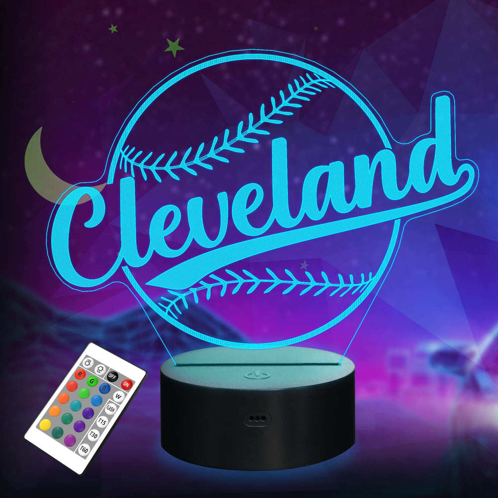 Lightzz baseball night light on bedside with gentle 3D glow for bedtime