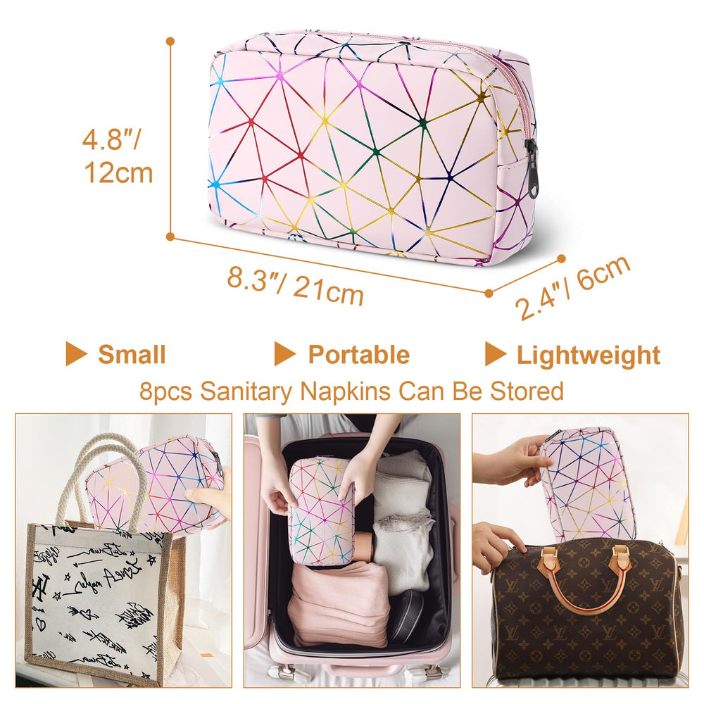 Likesing leather sanitary pouch waterproof exterior for easy cleaning.
