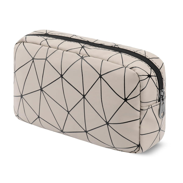 Likesing period bag in beige leather, small and portable for sanitary pads.