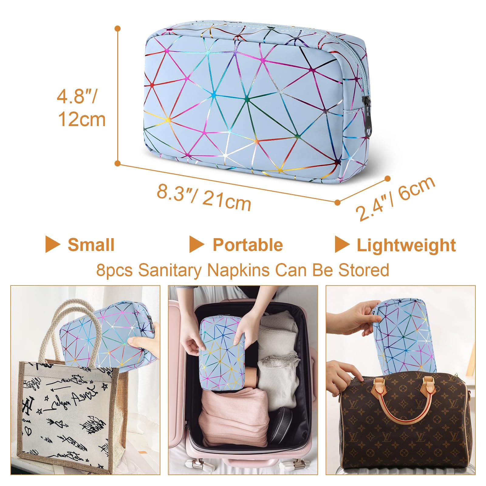 Likesing period bag with open pocket showing organization for pads and accessories