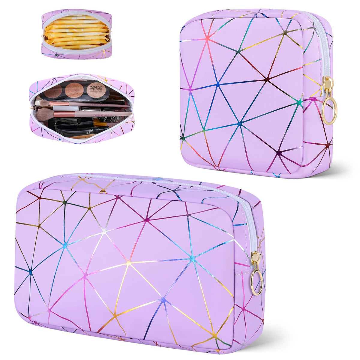 Likesing period bag front view in purple, ideal for discreet on-the-go storage