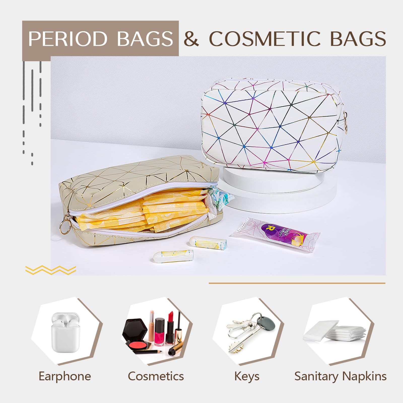 Likesing period bag interior pocket helps organize napkins, keys, and small cosmetics