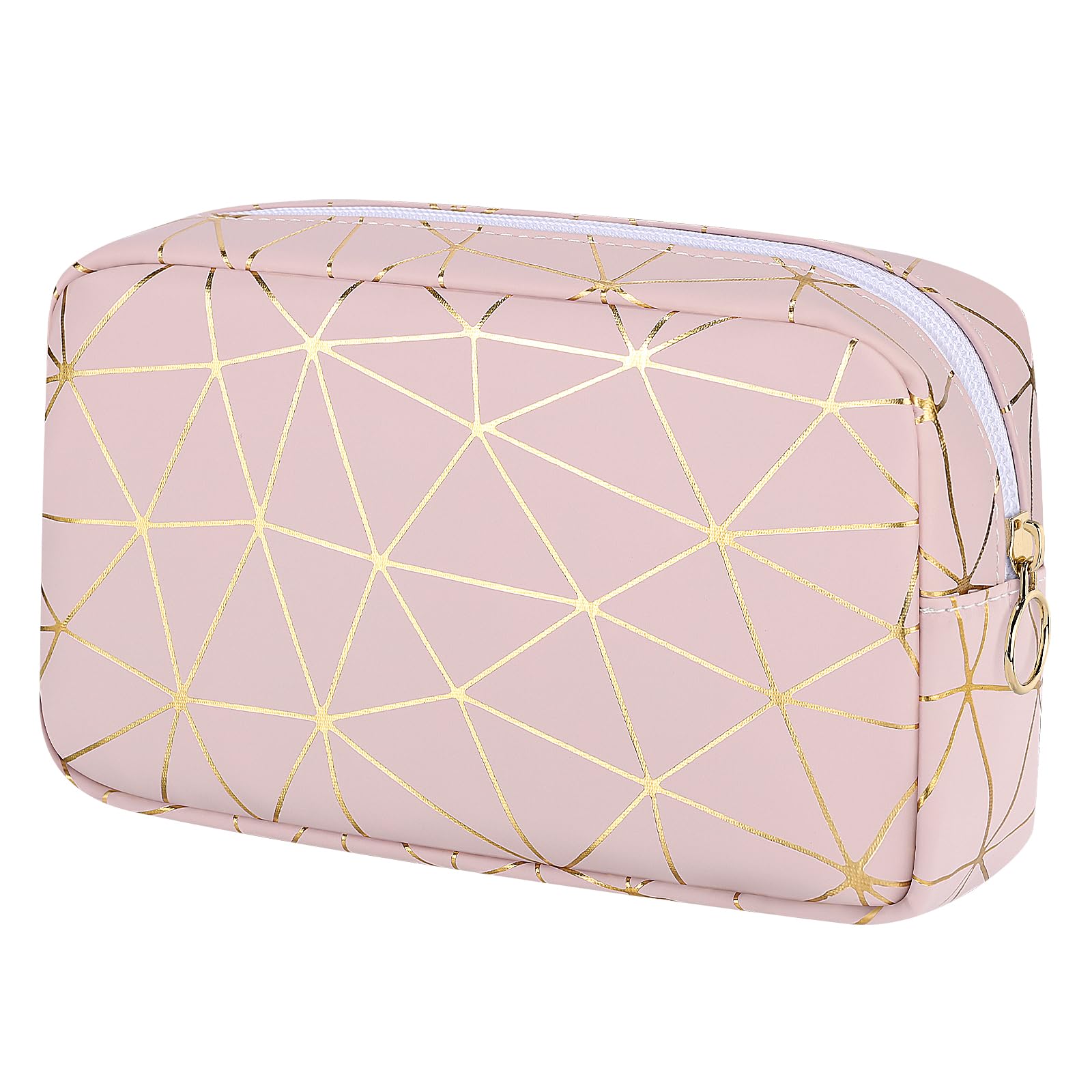 Likesing pink gold period bag front view for discreet napkin storage on the go.