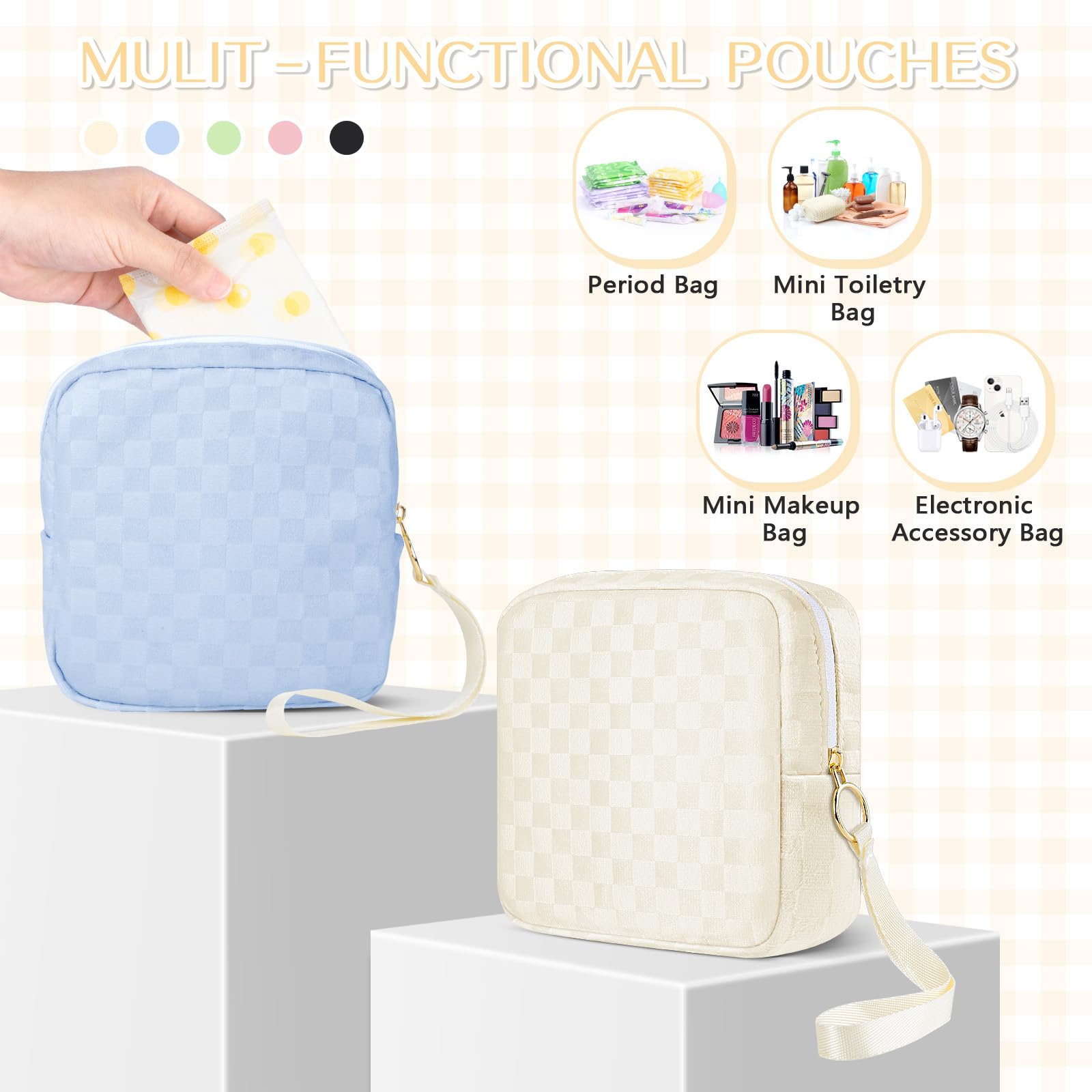 Likesing period pouch holds 8-10 pads for daytime comfort.