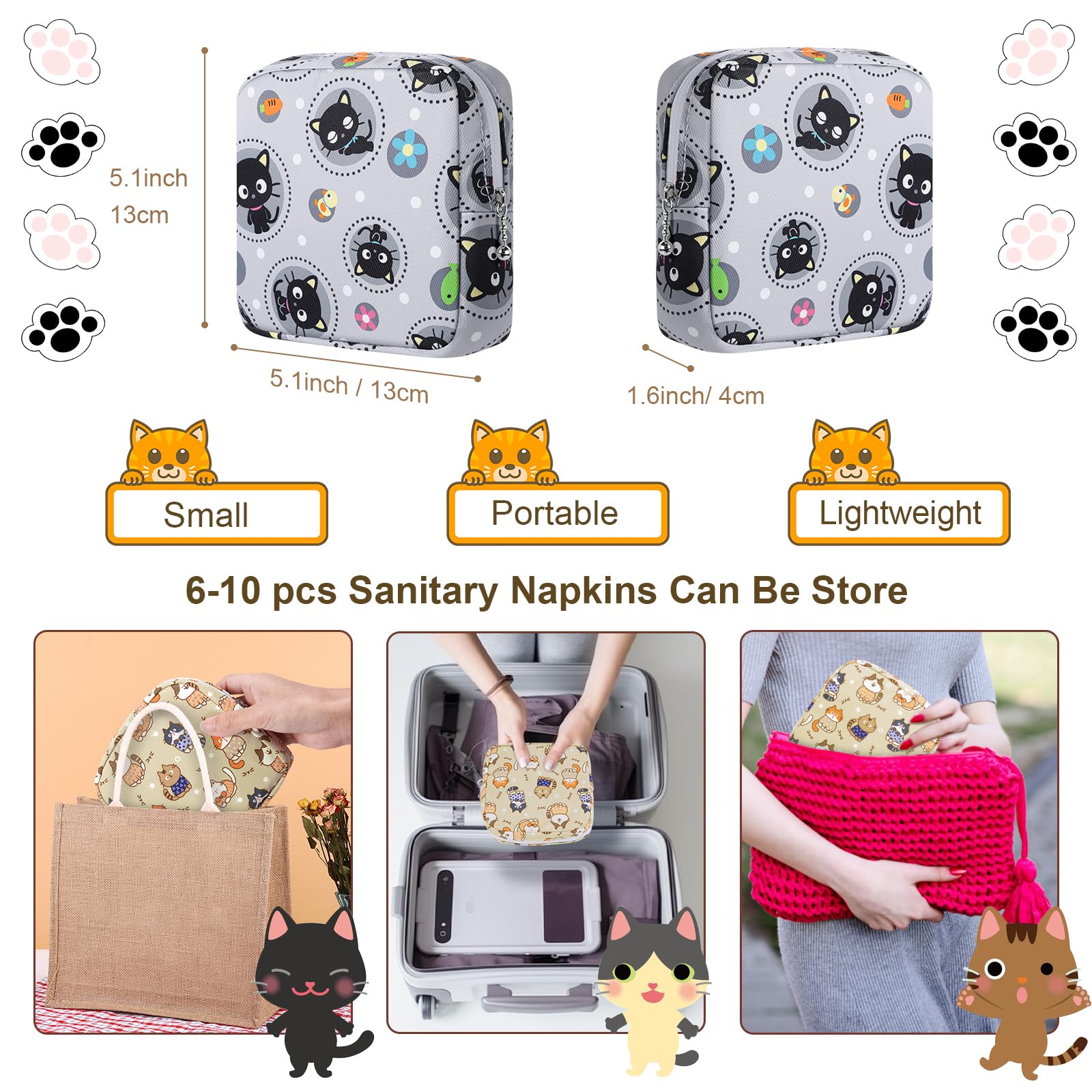 Likesing period pouch interlayer pocket closeup highlighting space for small items