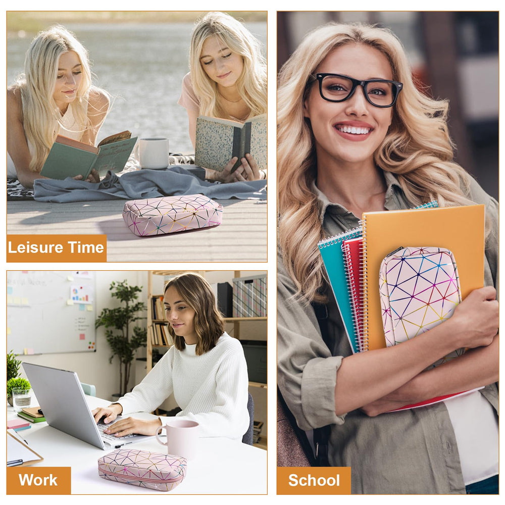 Likesing pink leather pad bag stylish portable storage.