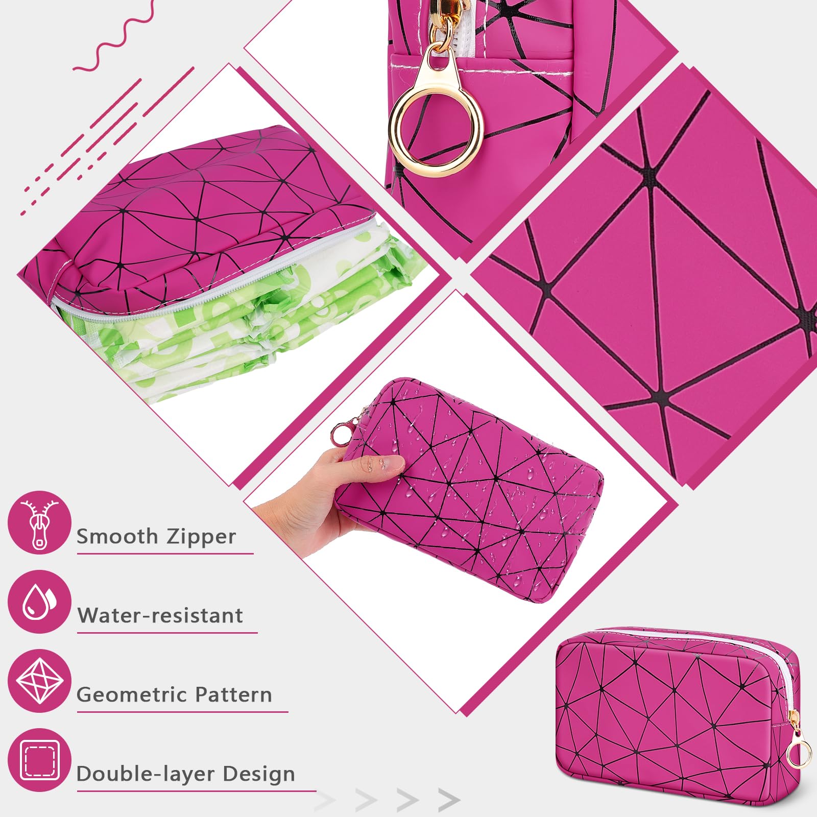 Likesing rose red tampon pouch offers compact, portable organization for feminine items.