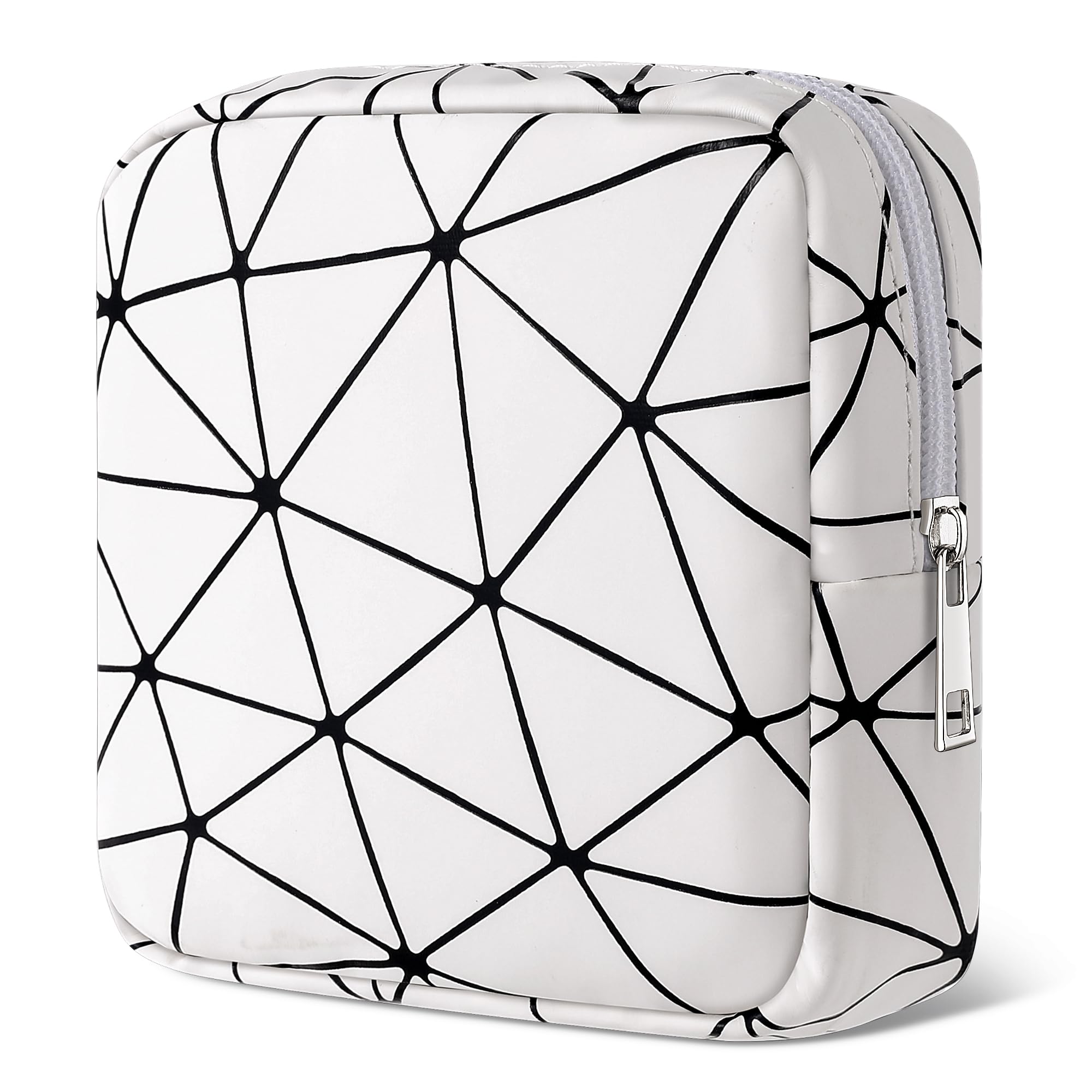 Likesing sanitary napkin storage bag in white leather for discreet daily use.