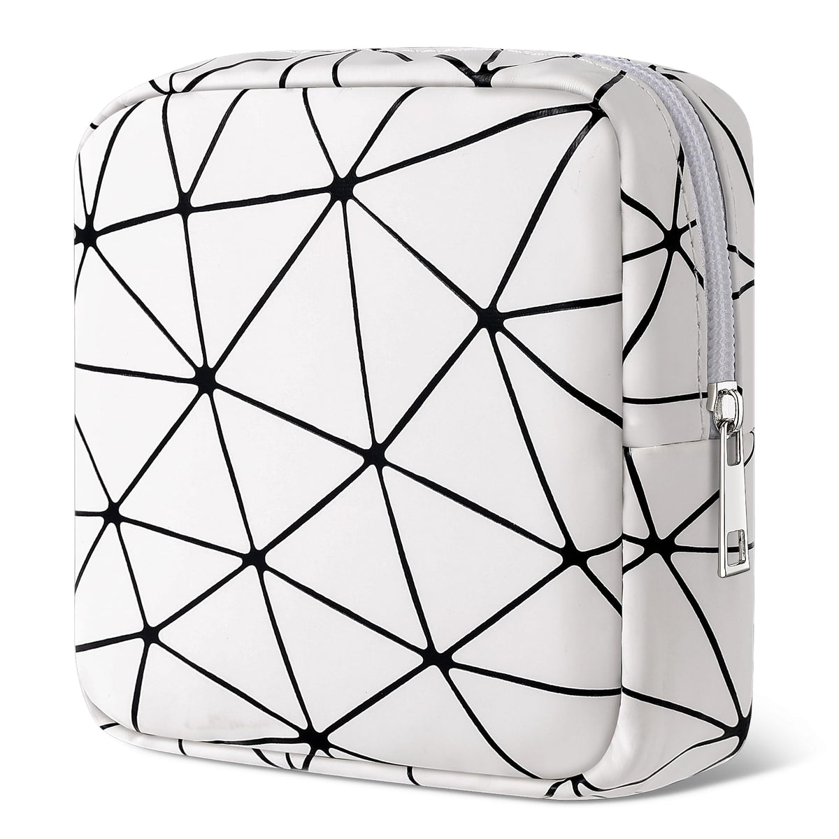 Likesing sanitary napkin storage bag in white leather for discreet daily use.