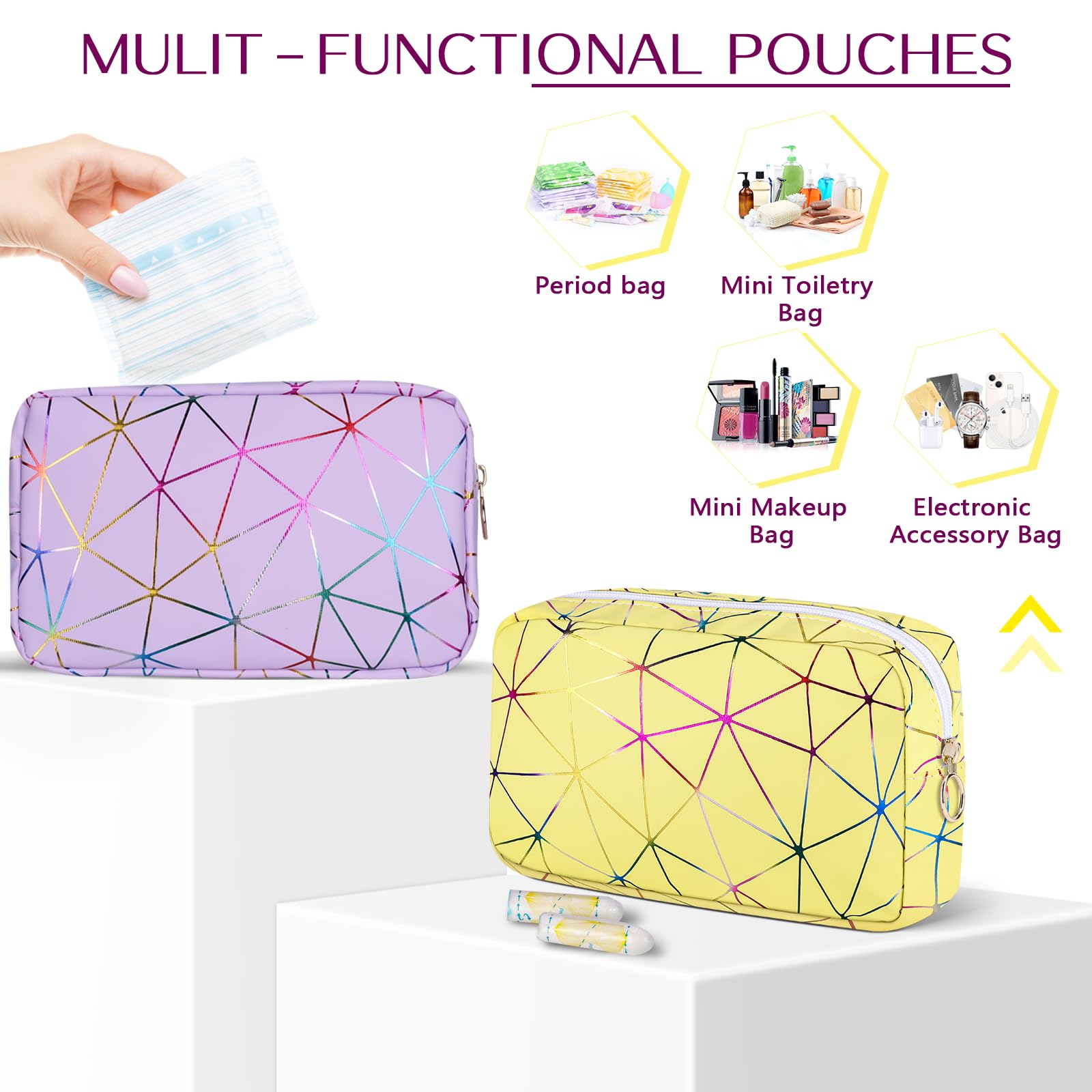 Likesing small cosmetics pocket doubles as feminine essentials organizer.
