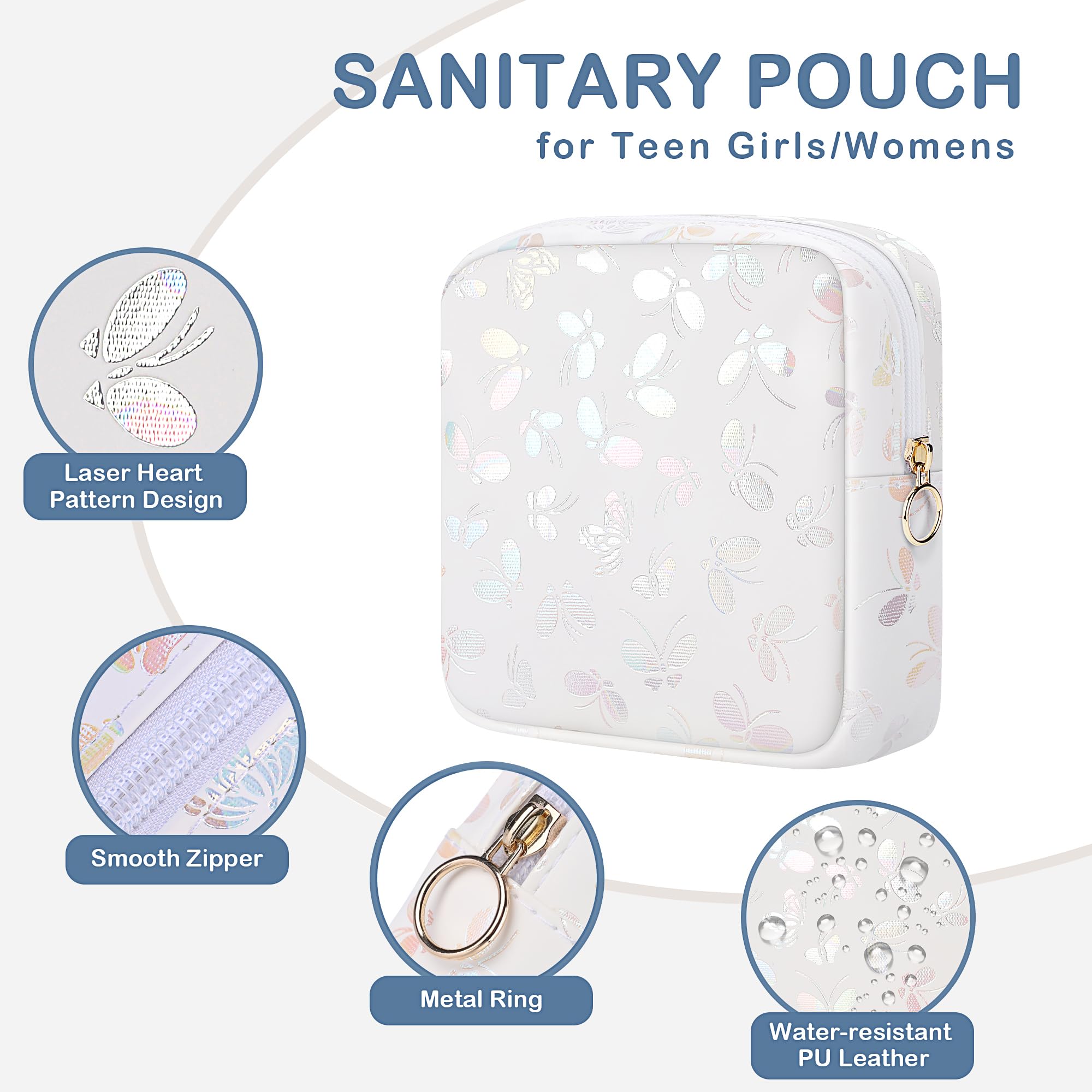 Likesing small period pouch fits 8–10 napkins on the go.