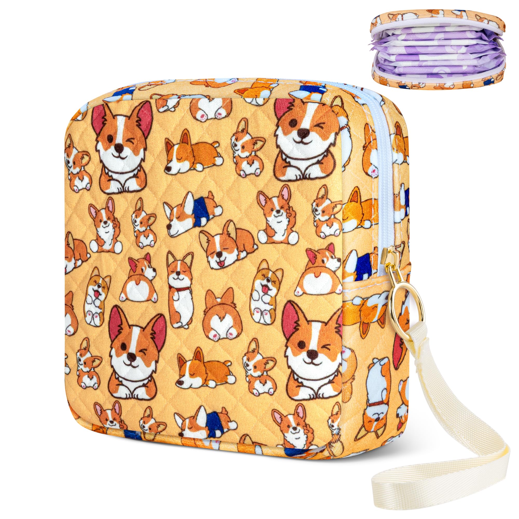 Likesing tampon holder for purse in orange dog color, discreet carry for daily needs.