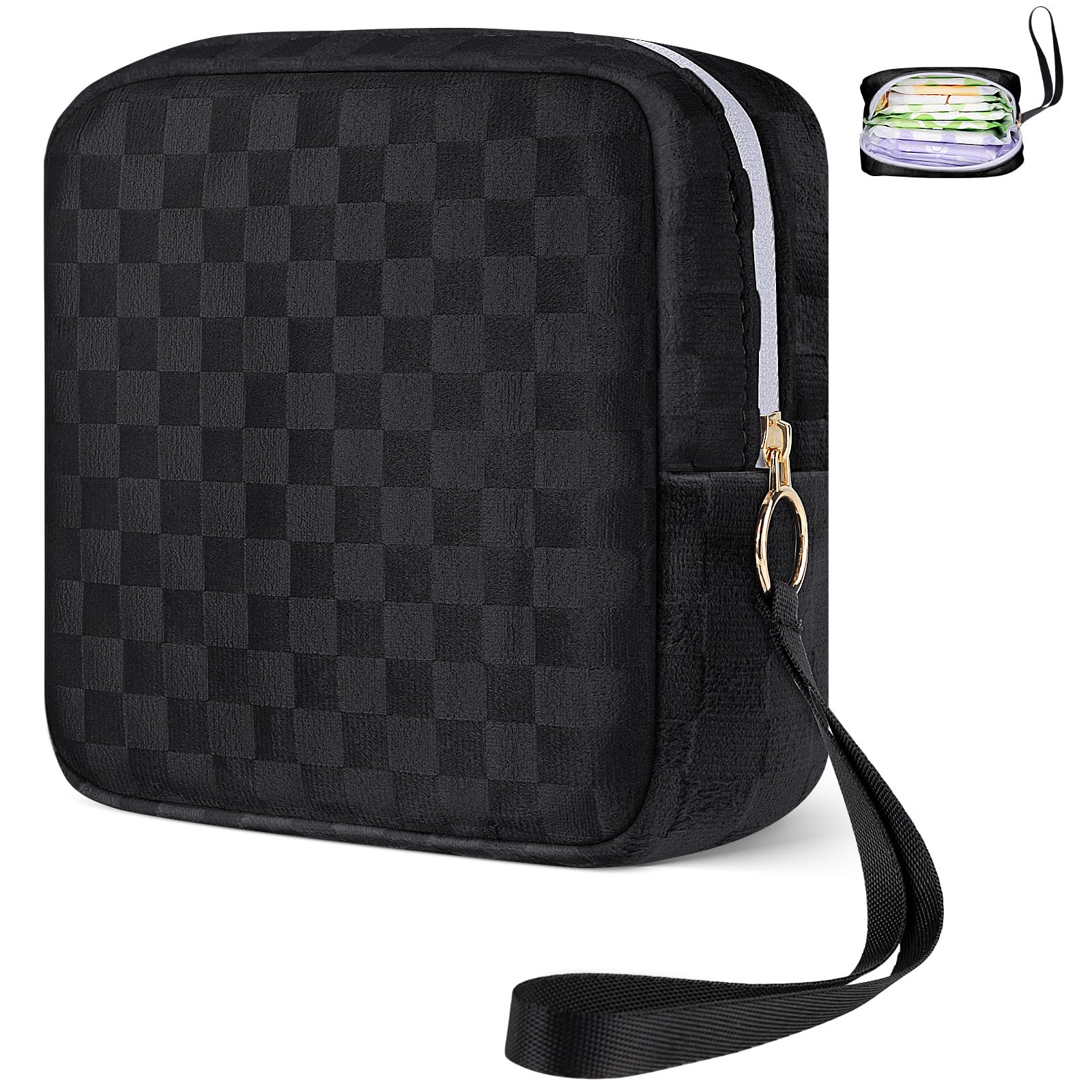 Likesing tampon holder for purse with checkered design for discreet storage on the go.