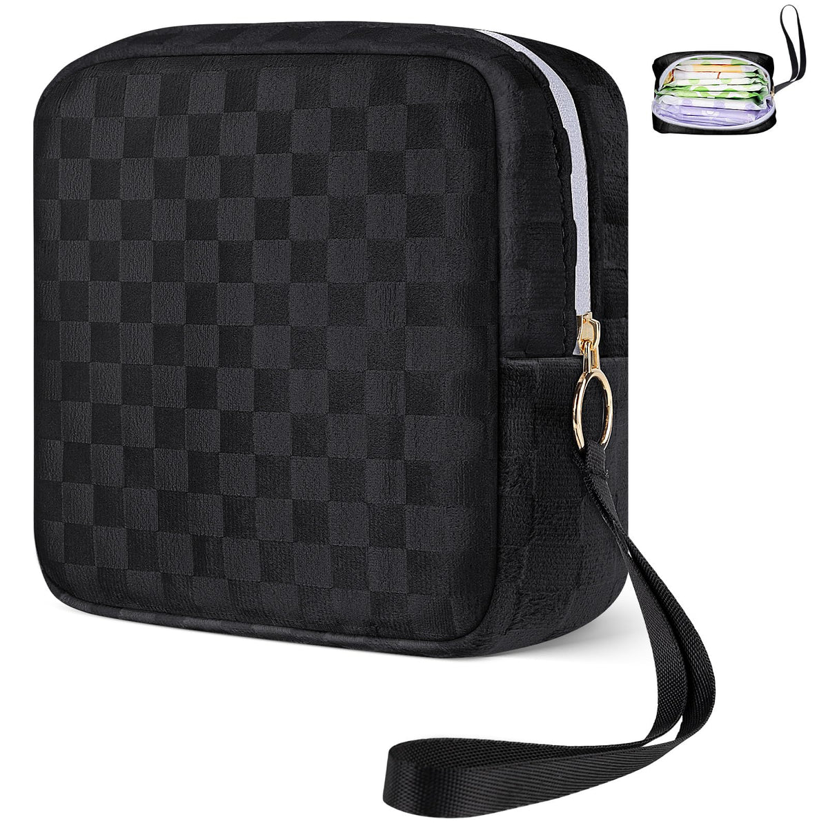 Likesing tampon holder for purse with checkered design for discreet storage on the go.