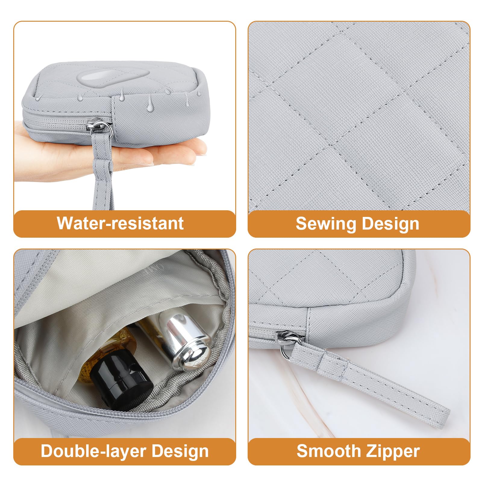 Likesing grey tampon pouch as a versatile mini organizer.