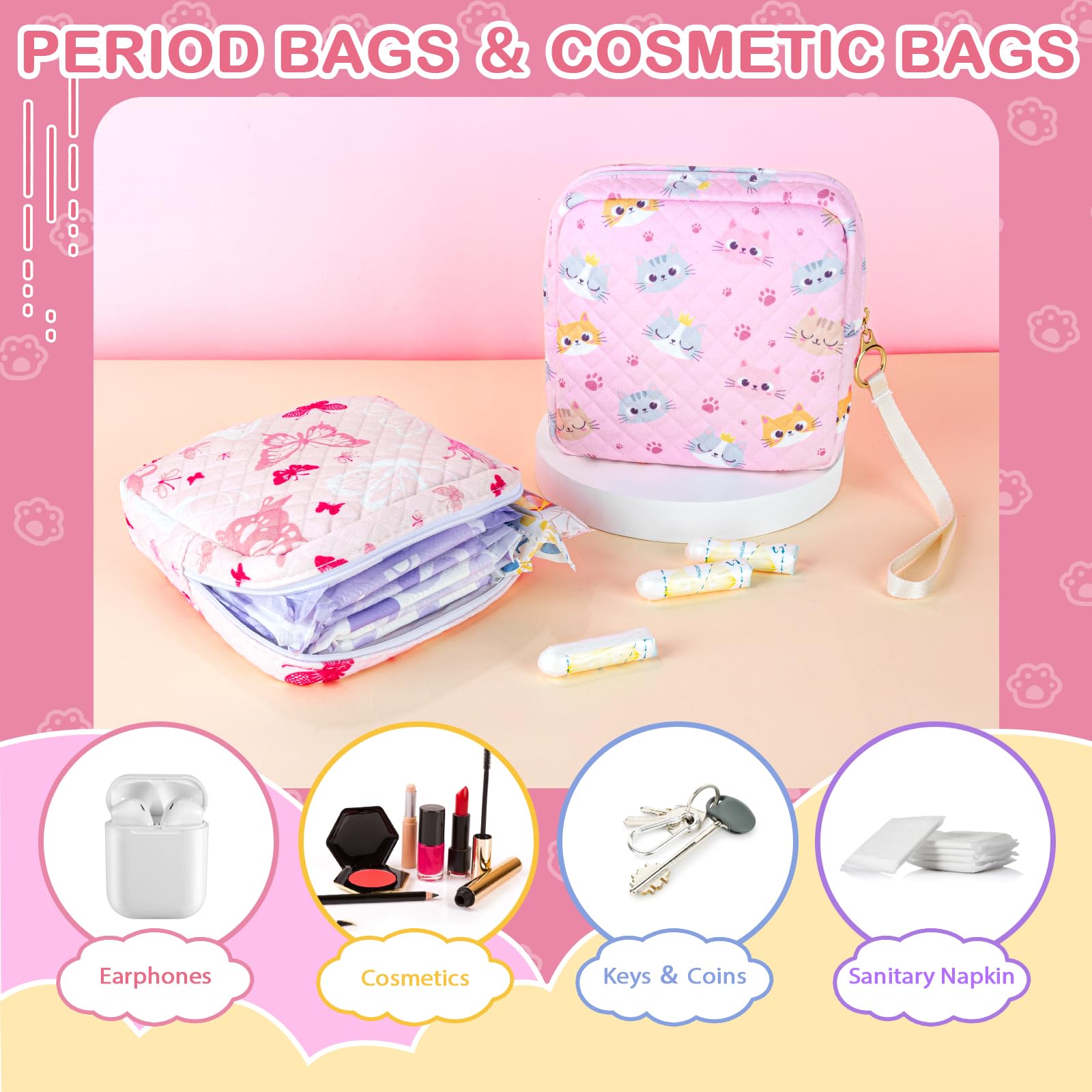 Likesing tampon pouch with wrist strap offers easy, hands-free access.
