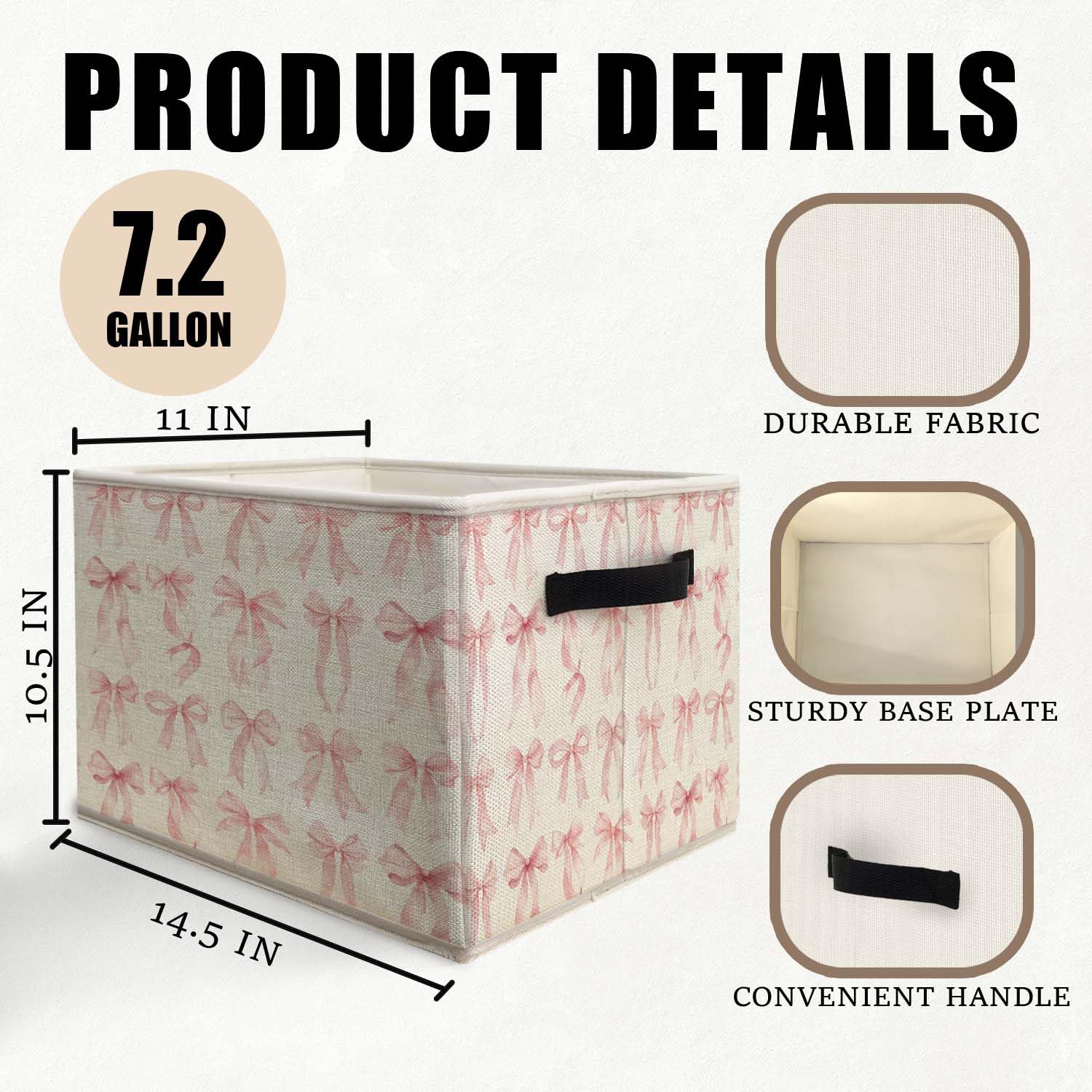 Likjad nursery setup with pink bow bin for easy cleanups.