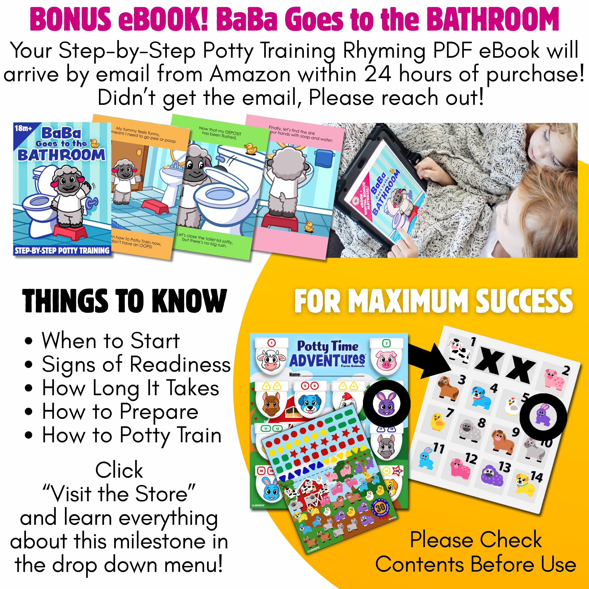 LIL ADVENTS potty time adventures chart helps establish gentle routines.