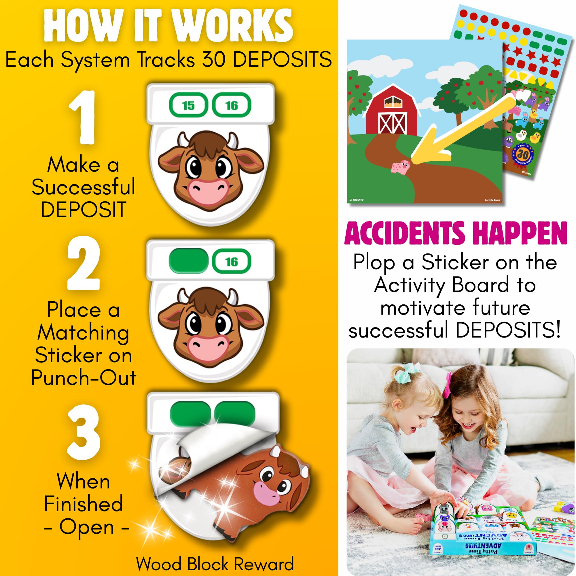 LIL ADVENTS reward stickers encourage positive reinforcement and milestone celebration.