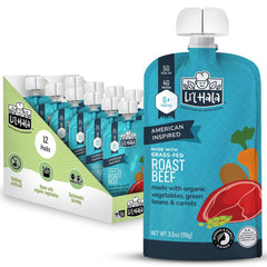 Li'l Hala Foods roast beef pouch for baby's first bites and protein-rich meals