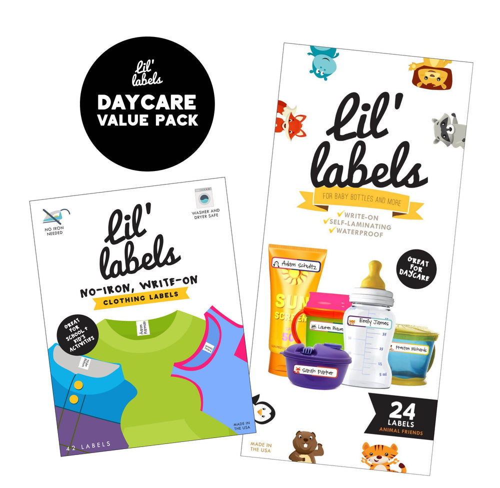 Lil' Labels Animal Friends bottle label for daycare bottles