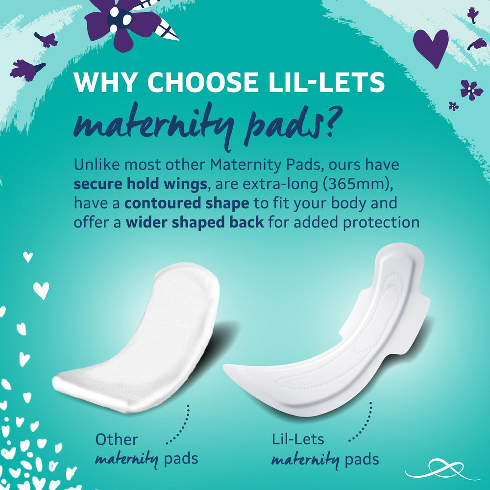 Lil-Lets packaging for hospital bag keeps pads hygienic and portable.