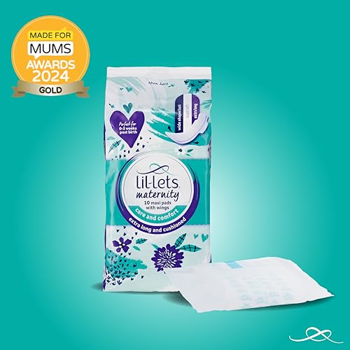 Lil-Lets postpartum pad with wings offers contoured fit for maternity underwear.