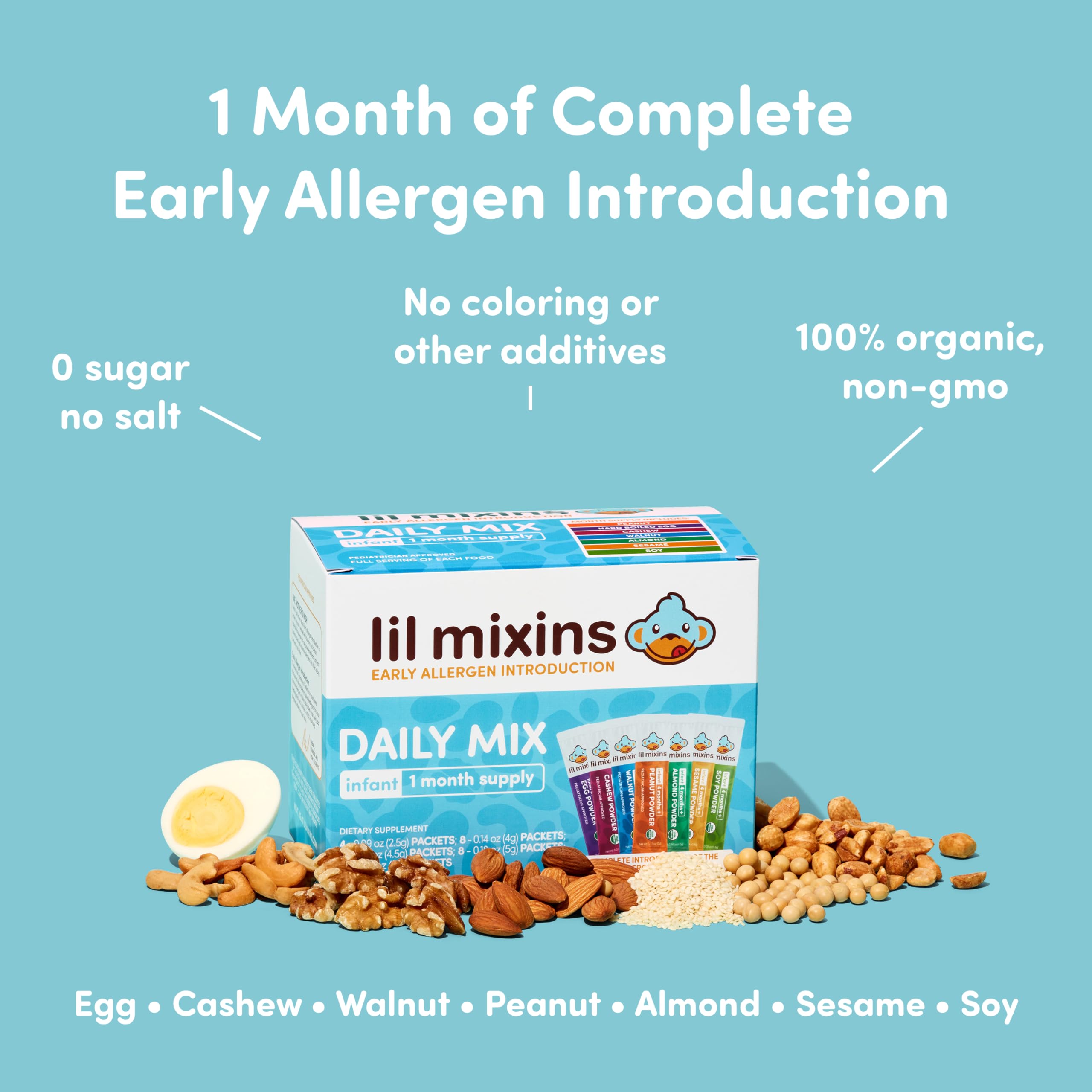 Lil Mixins added to pouch or puree jar during baby meals.