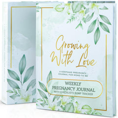 Lil Nuggets pregnancy journal cover highlighting durable spiral binding for lasting memory keeping.