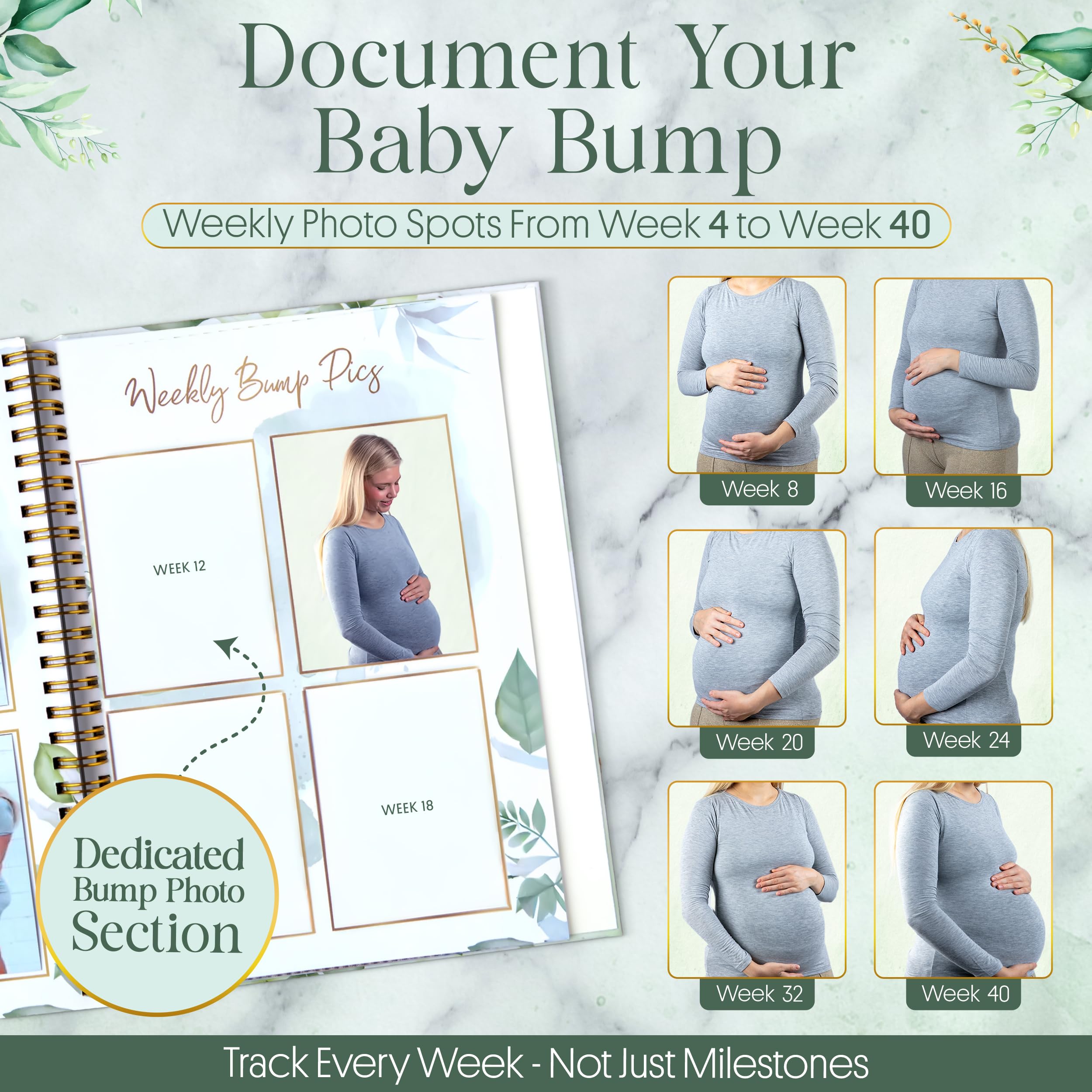 Lil Nuggets weekly prompts layout helps capture milestones week by week with ease.