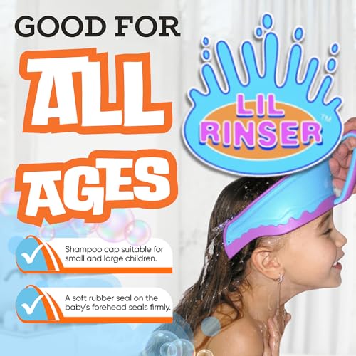 LiL Rinser adjustable head size for comfortable fit across ages.