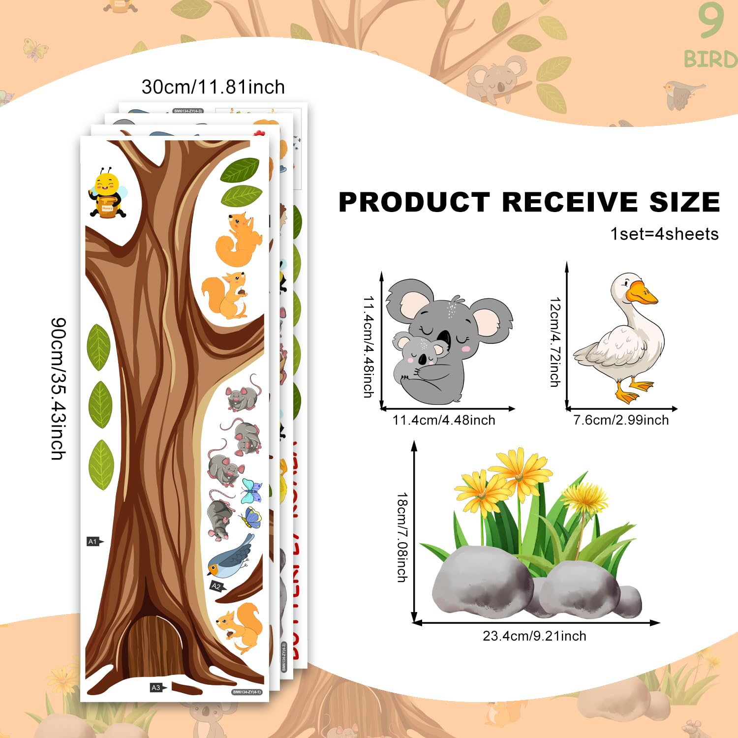 Lilacanthara four-sheet pack offers flexible DIY wall arrangement.