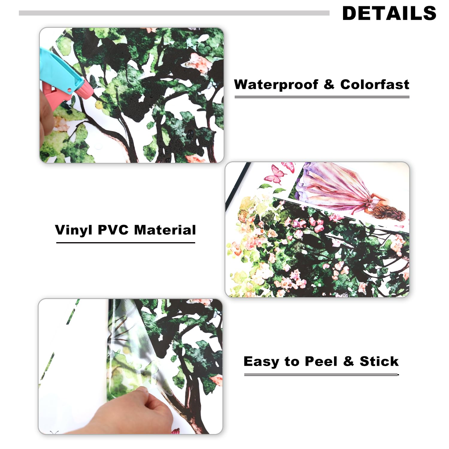Lilacanthara peel-and-stick decals transform spaces without wall damage.