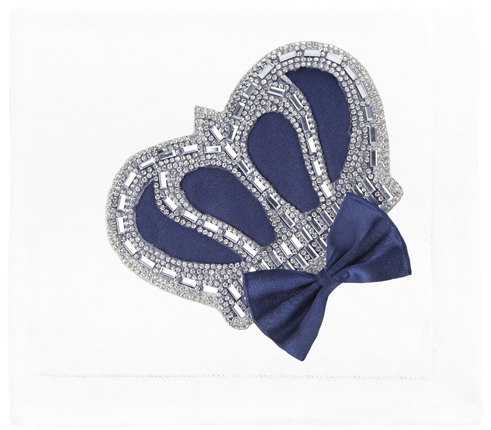 Lilax baby-boy navy swaddle folded for quick, secure wrapping
