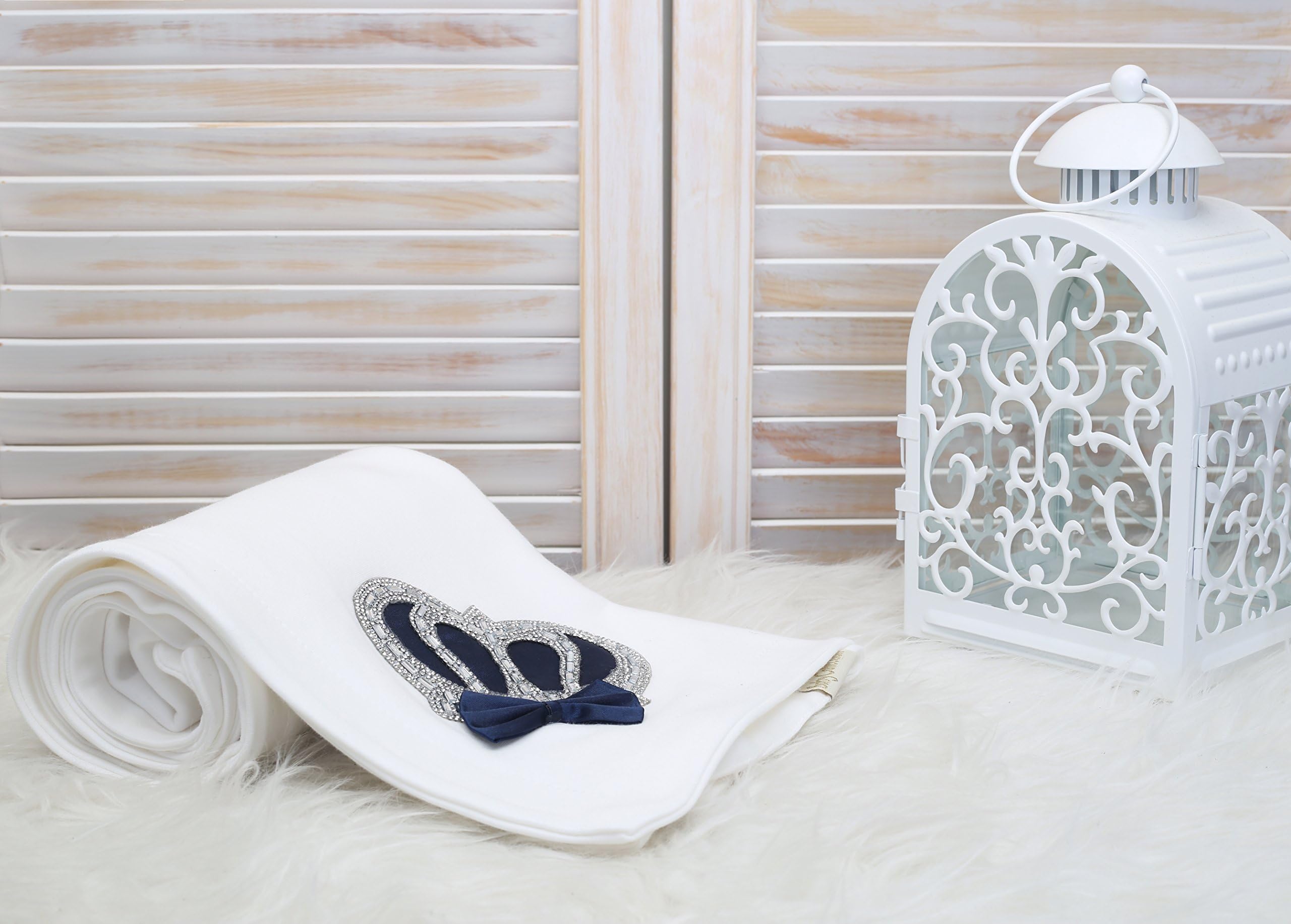Lilax navy cotton baby blanket ideal for cuddling and burping