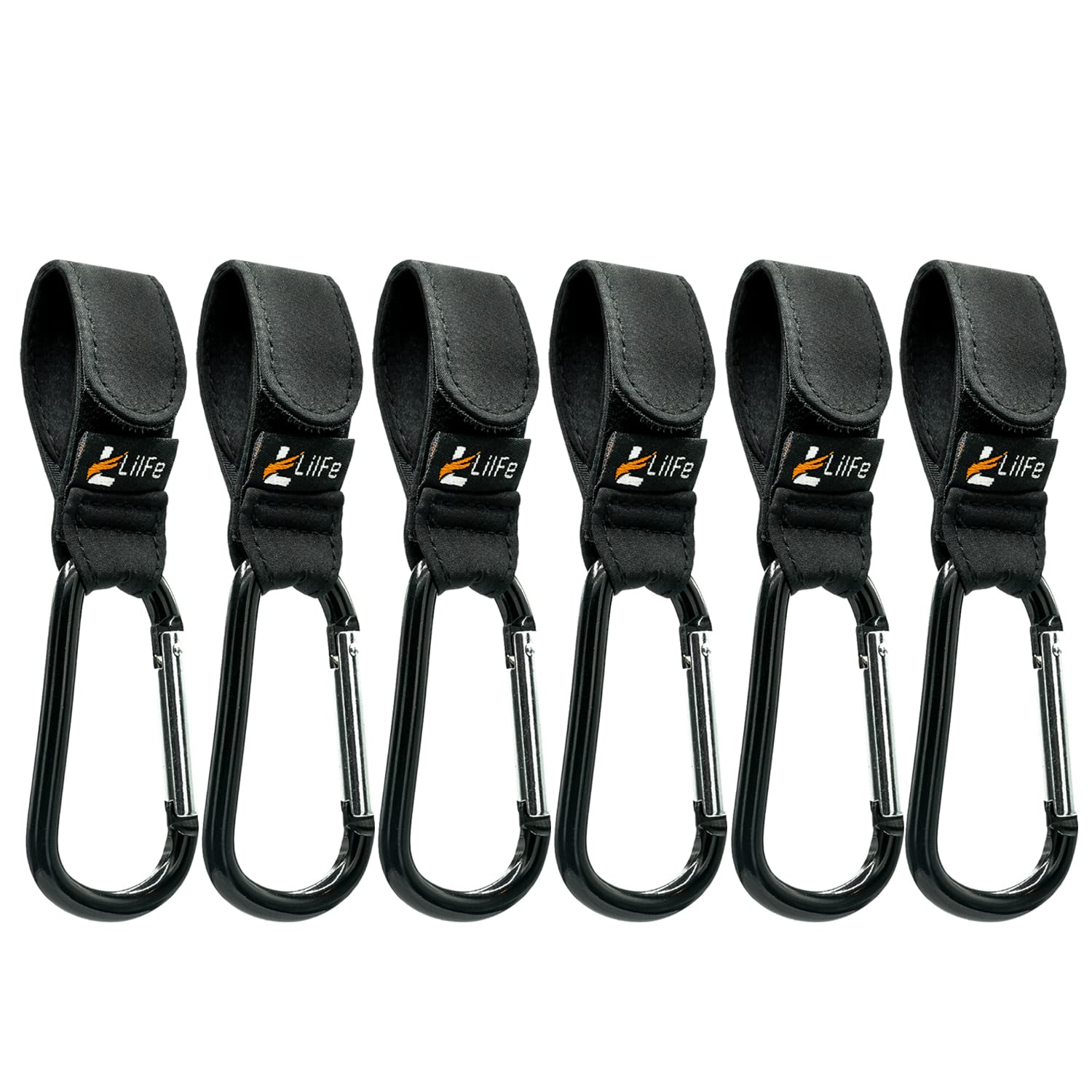 LilFe stroller hooks hanging setup for hands-free strolling