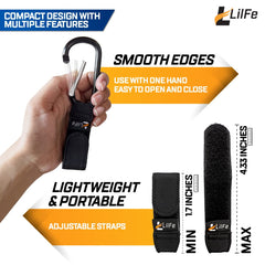 LilFe stroller hook demonstrates 6 lb capacity for everyday items