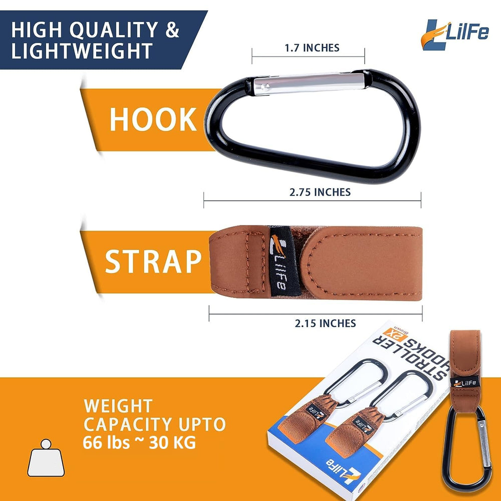 LilFe hooks with durable nylon strap and curved edges for skin safety