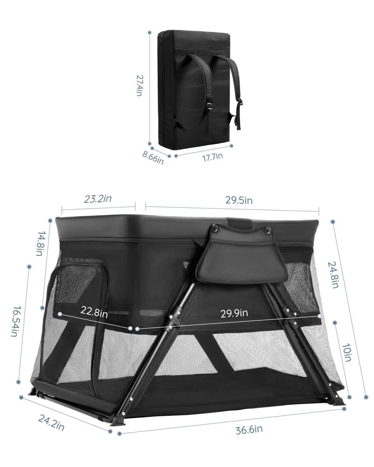 Lilian&Gema travel crib setup video guide for quick instructions.