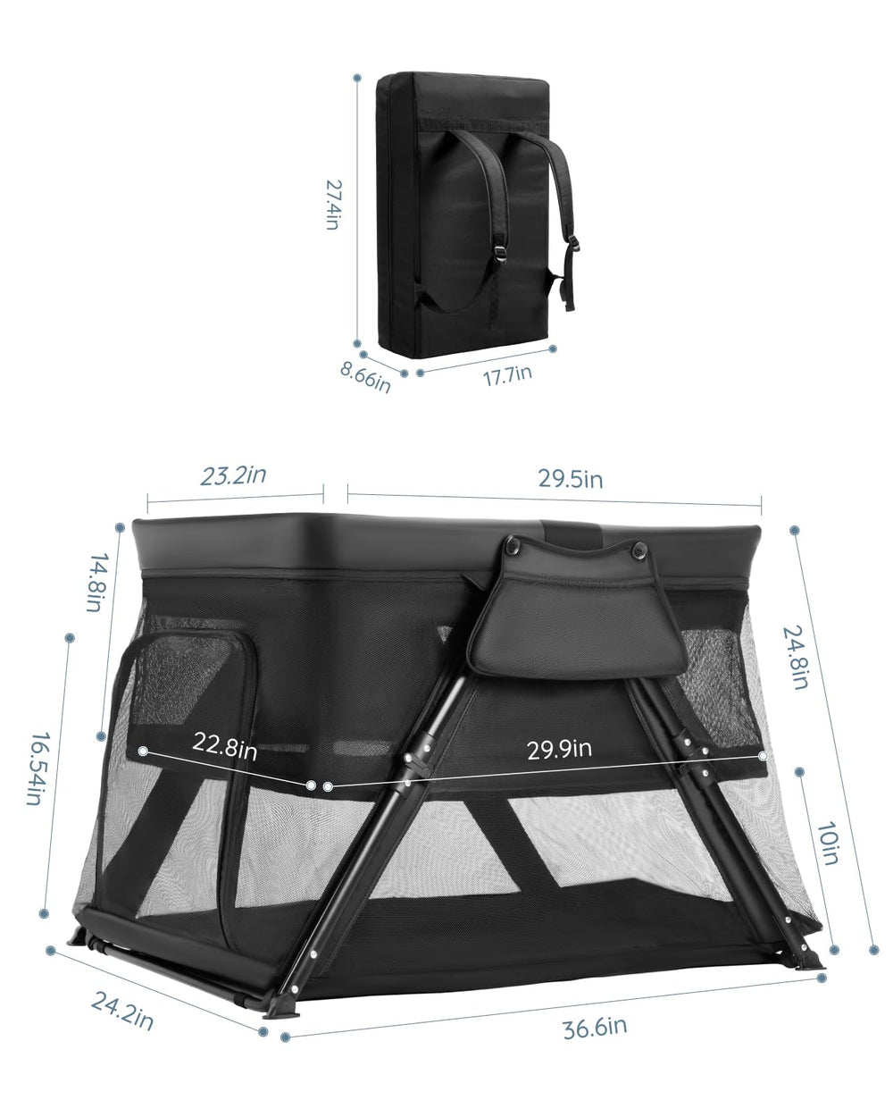 Lilian&Gema travel crib setup video guide for quick instructions.