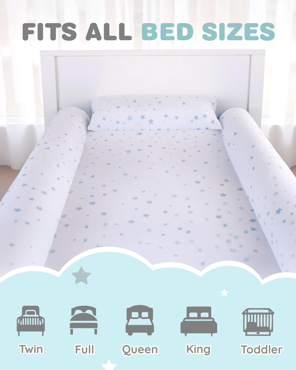 Lilian&Gema bed rail with non-slip velour surface for safer nights