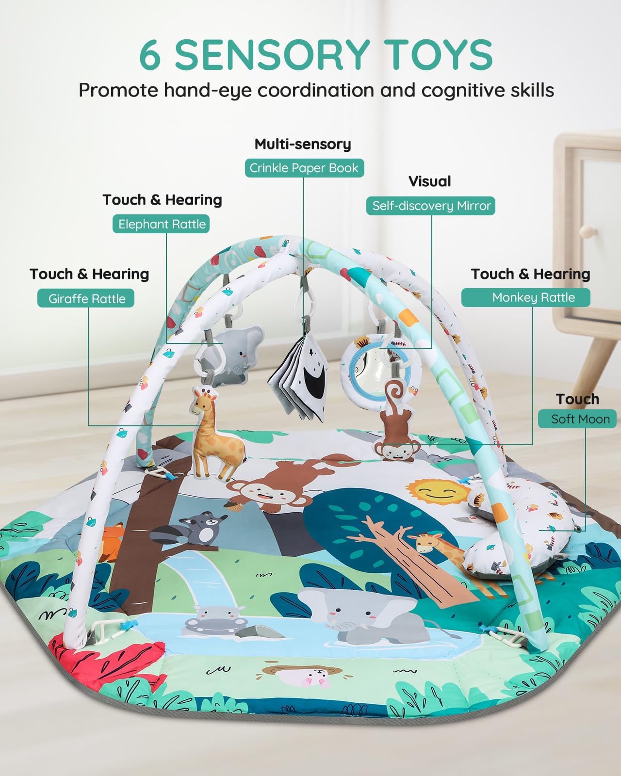 Detachable sensory toys from Lilian&Gema that encourage grasping and discovery