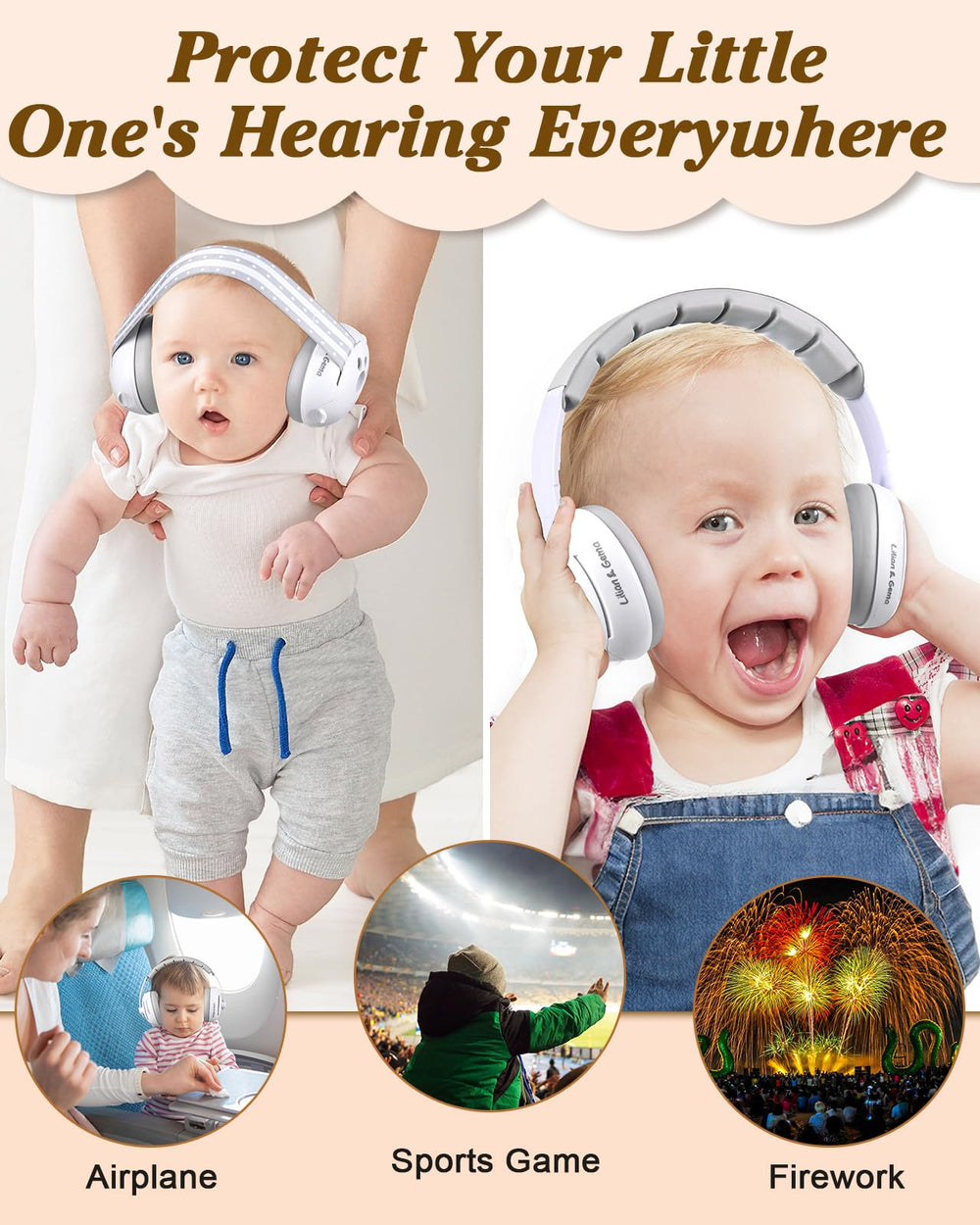 Lilian&Gema 25 dB noise reduction for calm plane rides