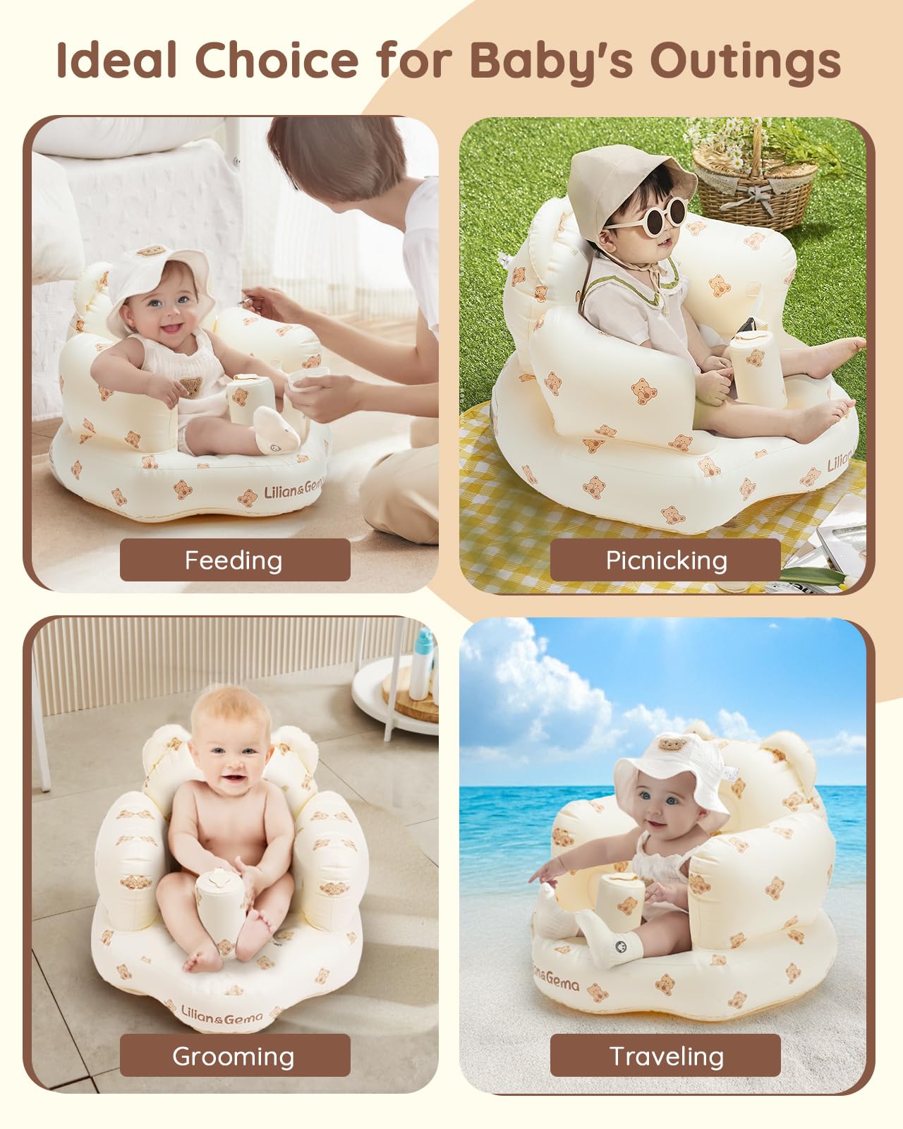 Lilian&Gema age-3-months-up label shows growth with your child.