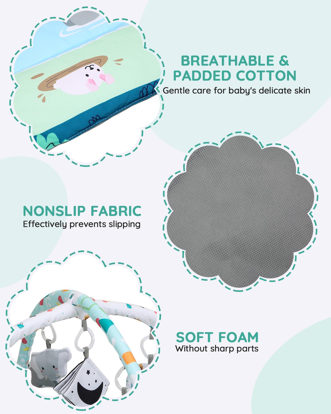 Large soft playmat by Lilian&Gema offering space for rolling and sitting