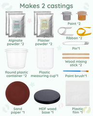 Lilian&Gema molding container setup showing easy steps for newborn impressions.
