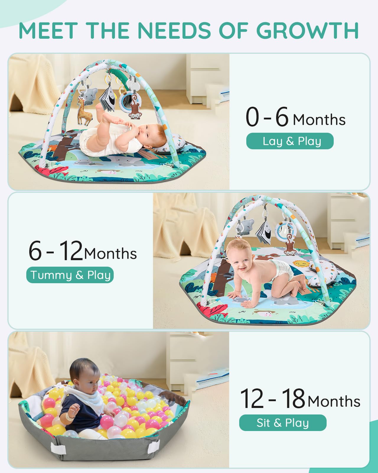 Self-cognitive mirror on Lilian&Gema play gym supports facial awareness