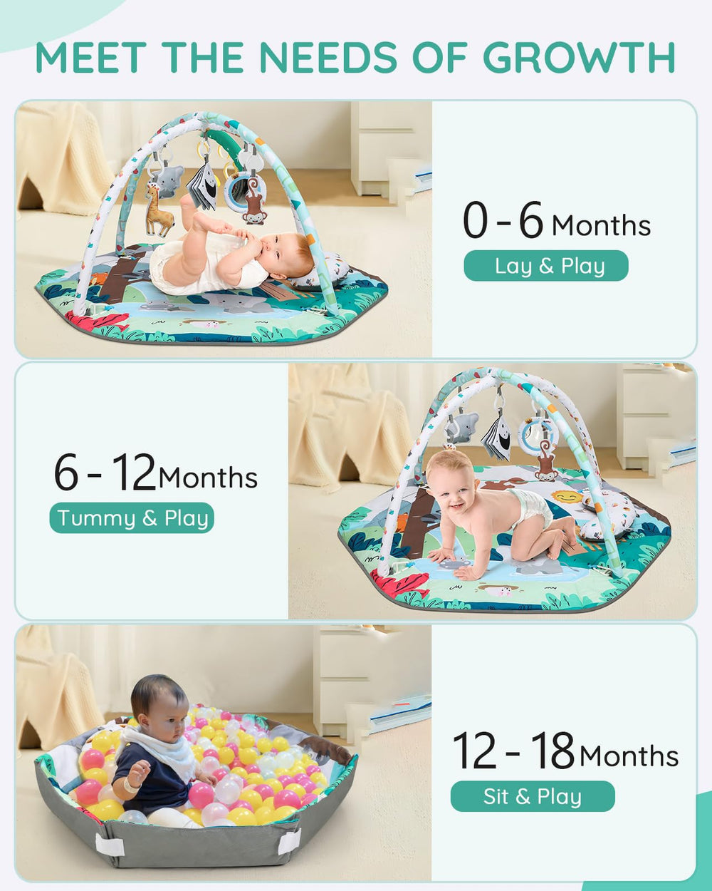 Self-cognitive mirror on Lilian&Gema play gym supports facial awareness